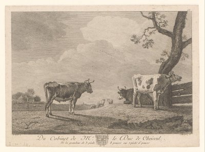 Tre mucche in un prato da Jean Charles Baquoy