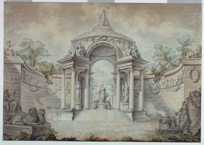 Esedra in un parco dedicata alle virtù e alle attività umane da Jean Charles Delafosse