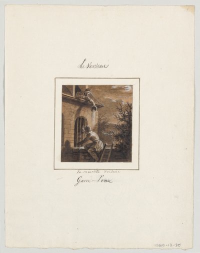 Design per un piatto di porcellana dipinta, Le Verseau (Acquario) dal servizio Le Zodiaque Travesti (Lo Zodiaco Farsesco) da Jean Charles Develly