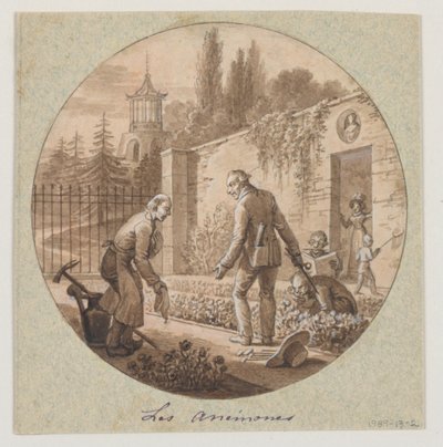 Progetto per un piatto di porcellana dipinta, Les Anémones (Anemoni) per il Service de la Culture des Fleurs (Servizio di Coltivazione dei Fiori) da Jean Charles Develly