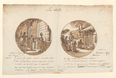 Progetti per Piatti di Porcellana Dipinta, Les Ananas dal Servizio des Objets de Dessert da Jean Charles Develly