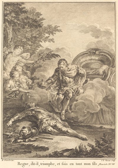 Regna, disse, trionfa, e sii in tutto mio figlio da Jean Charles Levasseur after Hubert François Gravelot
