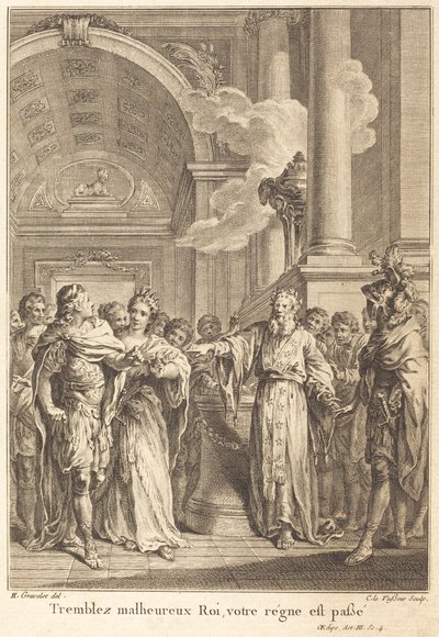 Tremate infelice Re, il vostro regno è passato da Jean Charles Levasseur after Hubert François Gravelot