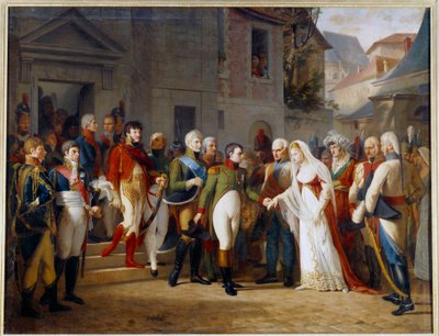 Napoleone I riceve la regina Luisa di Prussia a Tilsit il 6 luglio da Jean Charles Tardieu