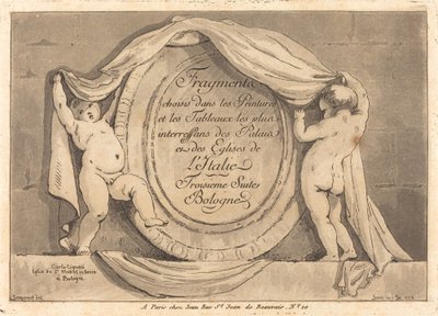 Pagina del titolo: Disegno ovale dalla Chiesa di San Michele de Bosco, Bologna da Jean Claude Richard de Saint Non after Jean Honoré Fragonard after Carlo Cignani