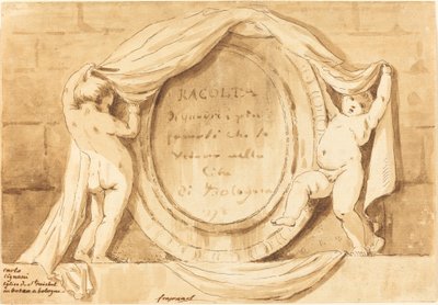 Pagina del titolo: Disegno ovale dalla Chiesa di San Michele de Bosco, Bologna da Jean Claude Richard de Saint Non after Jean Honoré Fragonard after Carlo Cignani