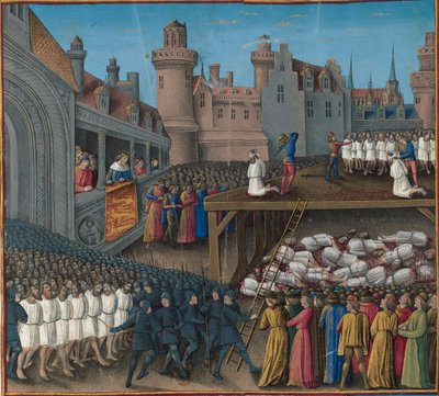 Massacro dei prigionieri saraceni, ordinato dal re Riccardo Cuor di Leone da Jean Colombe