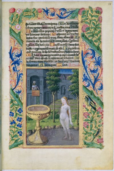 Davide che spia Betsabea mentre si bagna, dal Libro d