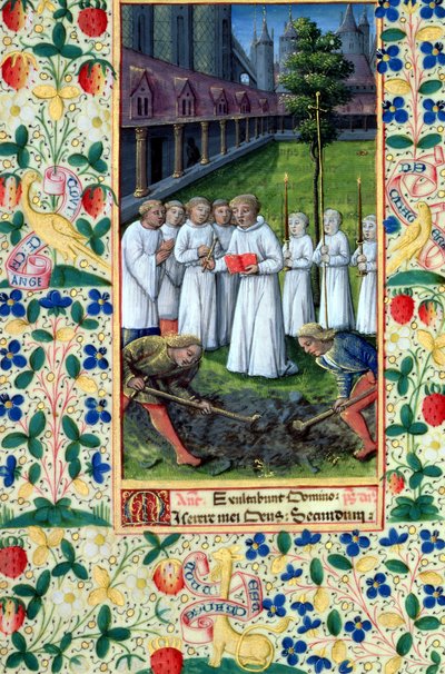 Ms Lat. Q.v.I.126 f.80v Una sepoltura, dal 