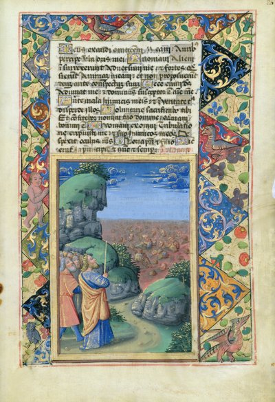 Mosè e gli Israeliti guardano gli Egiziani annegare nel mare, dal Libro d