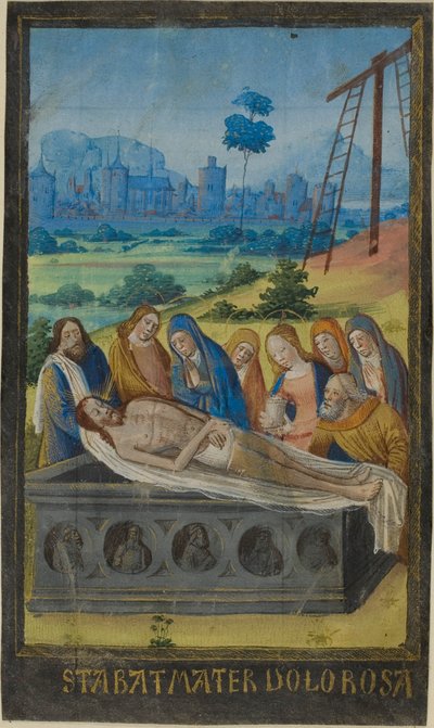 La sepoltura (Preghiera Stabat Mater), da un Libro delle Ore da Jean Colombe