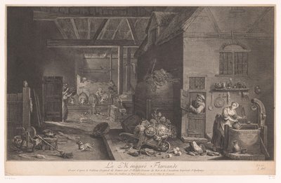 Interno di una fattoria da Jean Daullé
