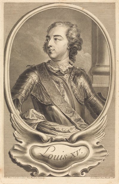 Luigi XV da Jean Daullé after Jean Baptiste Lemoyne II