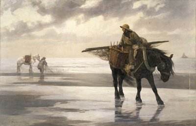 Gamberi a Nieuwpoort, 1883 circa (olio su tela) da Jean Delvin