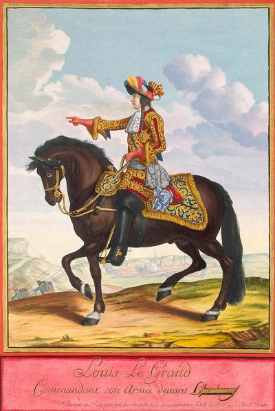 Ritratto di Luigi XIV a cavallo nella battaglia di Cambrai da Jean Dieu de Saint Jean