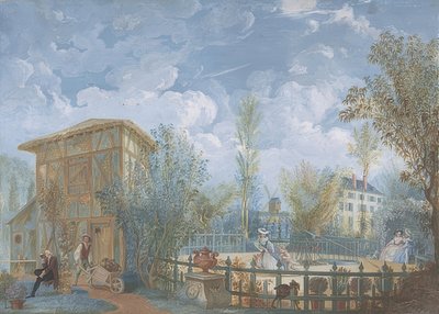 Persone in un giardino da Jean Démosthène Dugourc