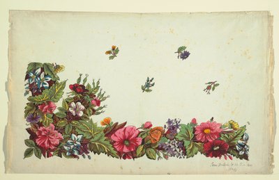 Disegno floreale per tessuto stampato da Jean Dubois