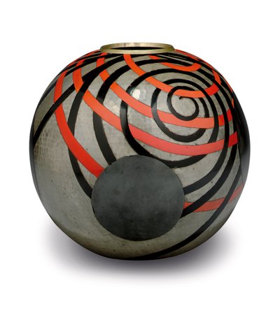 Un vaso in peltro Martele laccato, c.1929 da Jean Dunand