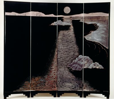 Luce della luna (Claire De Lune), schermo con quattro pannelli da Jean Dunand