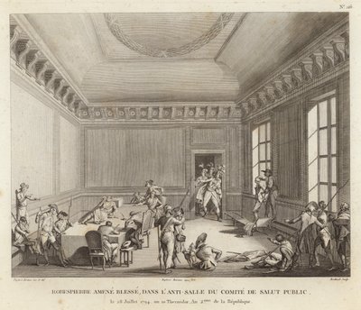 Maximilien de Robespierre guida un assalto da Jean Duplessi Bertaux