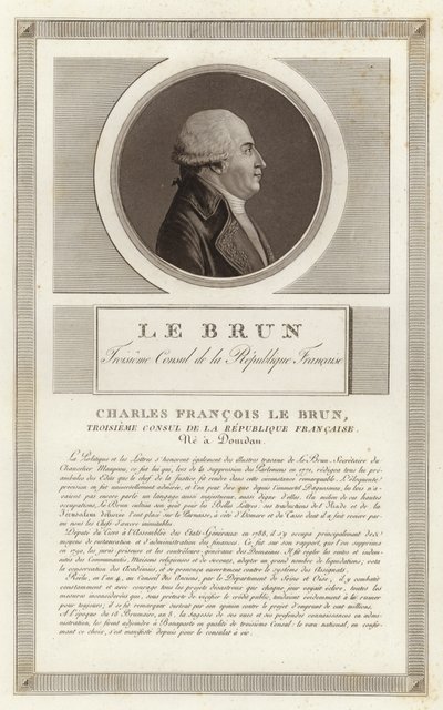 Ritratto di Charles-Francois Lebrun, duca di Plaisance da Jean Duplessi Bertaux