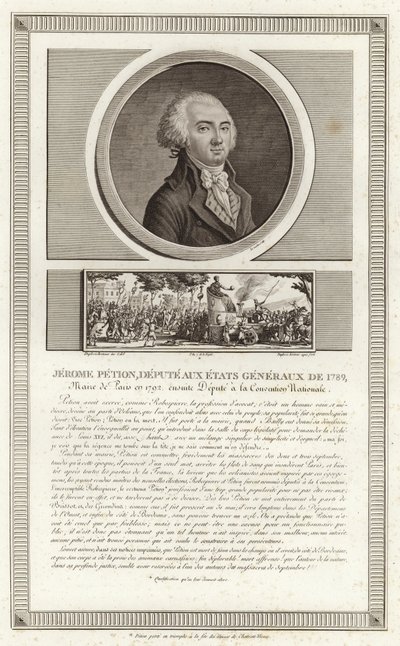 Ritratto di Jerome Petion de Villeneuve da Jean Duplessi Bertaux