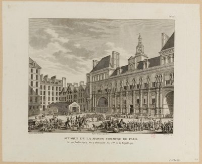 Attacco alla Maison comune di Parigi da Jean Duplessis Bertaux