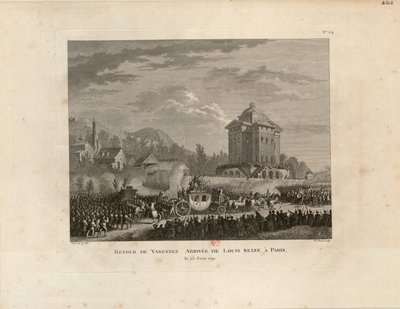 Ritorno da Varennes, Arrivo di Luigi Capeto a Parigi da Jean Duplessis Bertaux
