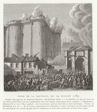 Assalto alla Bastiglia, Parigi, Rivoluzione Francese, 14 luglio 1789 da Jean Duplessis Bertaux