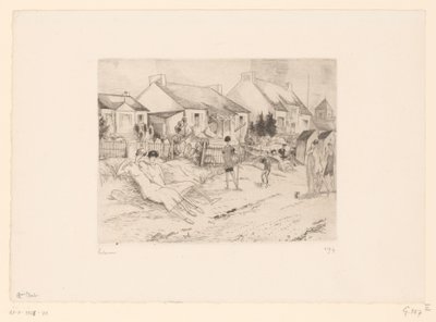 Tennisti a riposo sulla spiaggia da Jean Emile Laboureur (signed by artist)