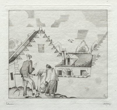 Abitanti del villaggio, chiacchiere da Jean Emile Laboureur