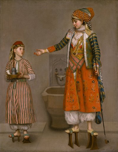 Una signora in abito turco e il suo servitore da Jean Étienne Liotard
