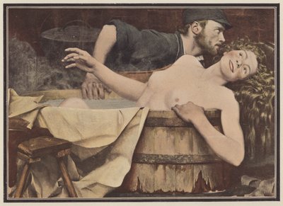 Dopo il lavaggio, donna in una vasca da bagno da Jean Eugene Buland
