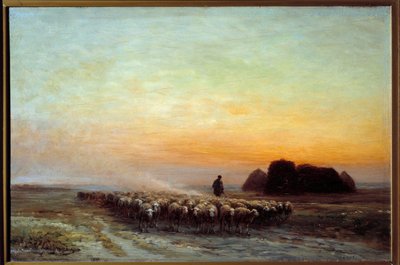 Gregge di pecore nella polvere da Jean Ferdinand Chaigneau