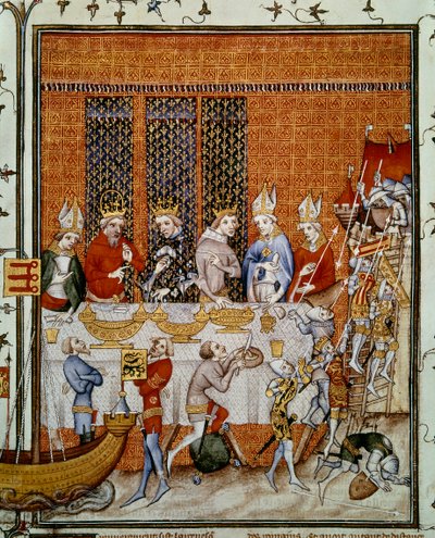 Banchetto offerto dal re Carlo V di Francia (1338-1380) al Palazzo della Cité in onore dell