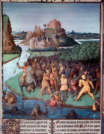 Battaglia tra ebrei e macedoni. Miniatura tratta da 