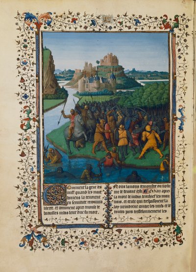 Battaglia dei Maccabei contro Bacchide, miniatura Ms fr 247 folio 270 da Jean Fouquet