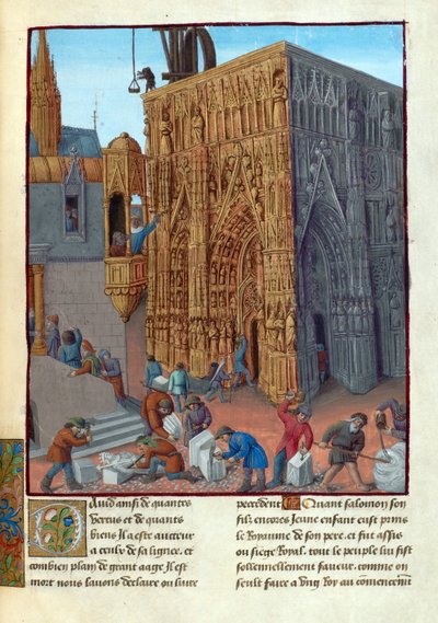 La costruzione del tempio di Salomone da Jean Fouquet