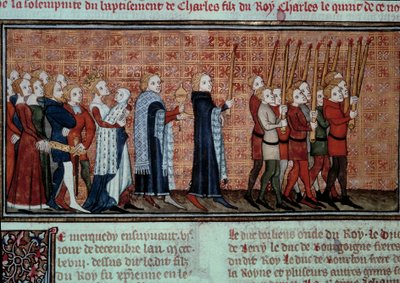 Processione in occasione del battesimo di Carlo VI portato dalla Regina Giovanna d