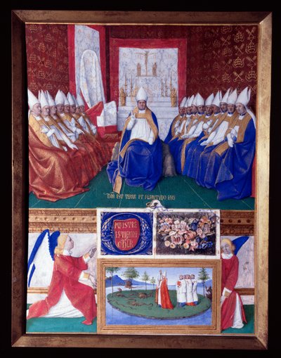 San Ilario al Concilio convocato da Papa Leone I intorno al 445 Miniatura tratta da 
