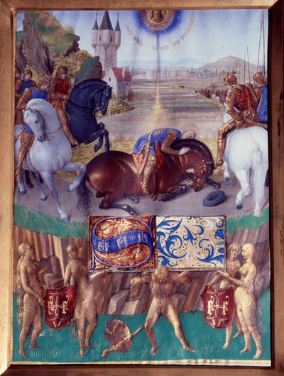 San Paolo sulla via di Damasco. Miniatura tratta da "Il Libro delle Ore di Etienne Chevalier" di Jean Fouquet da Jean Fouquet