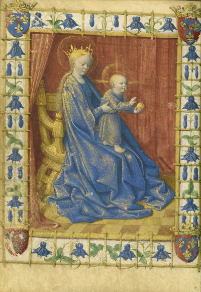 La Vergine col Bambino in trono dalle Ore di Simon de Varie da Jean Fouquet