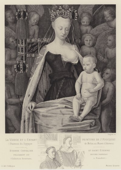 La Vergine e il Bambino circondati da angeli da Jean Fouquet