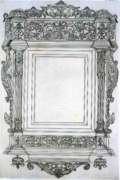 Cornice di specchio intagliata in legno, da 