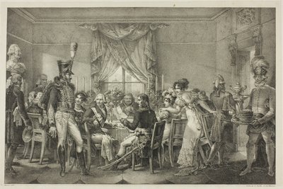 Napoleone al Palazzo del Granduca a Firenze, tavola tredici da La vita politica e militare di Napoleone da Jean Francois Bosio