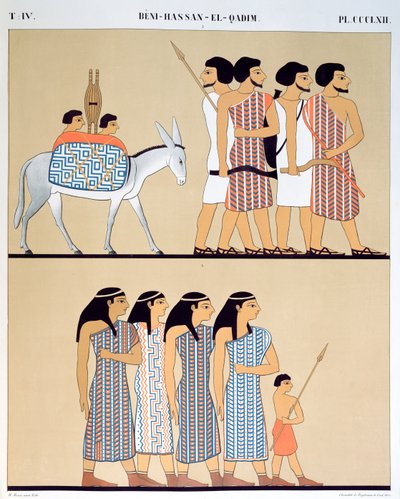 Affresco della Tomba di Nevothph a Beni-Hassan-El-Qadim (Beni Hasan), 1835-45 da Jean Francois Champollion