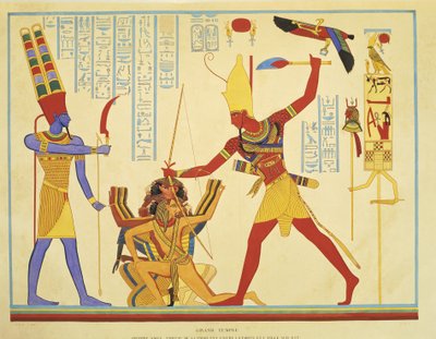 Riproduzione di affreschi nel tempio di Abu Simbel di J. F. Champollion da Jean Francois Champollion