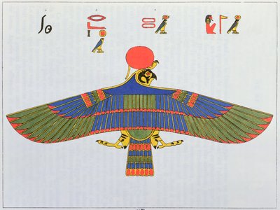 Il dio Horus rappresentato sotto forma di sparviero, 1823 da Jean Francois Champollion