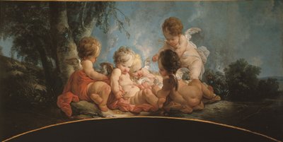Gruppo di cinque Amori che giocano con le colombe, circa 1761 da Jean Francois Clermont