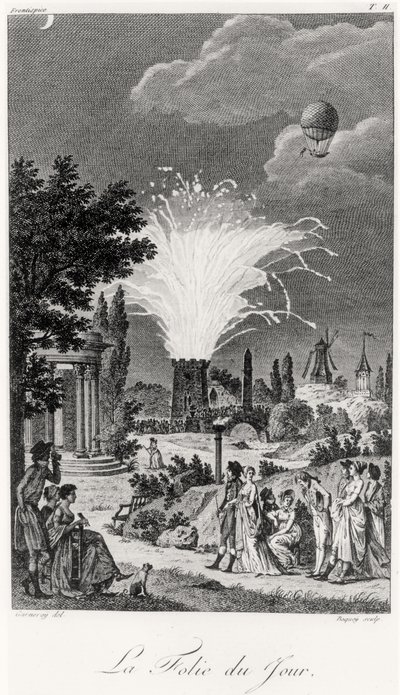 Spettacolo pirotecnico al Jardin de Tivoli, c.1826 da Jean Francois Garneray
